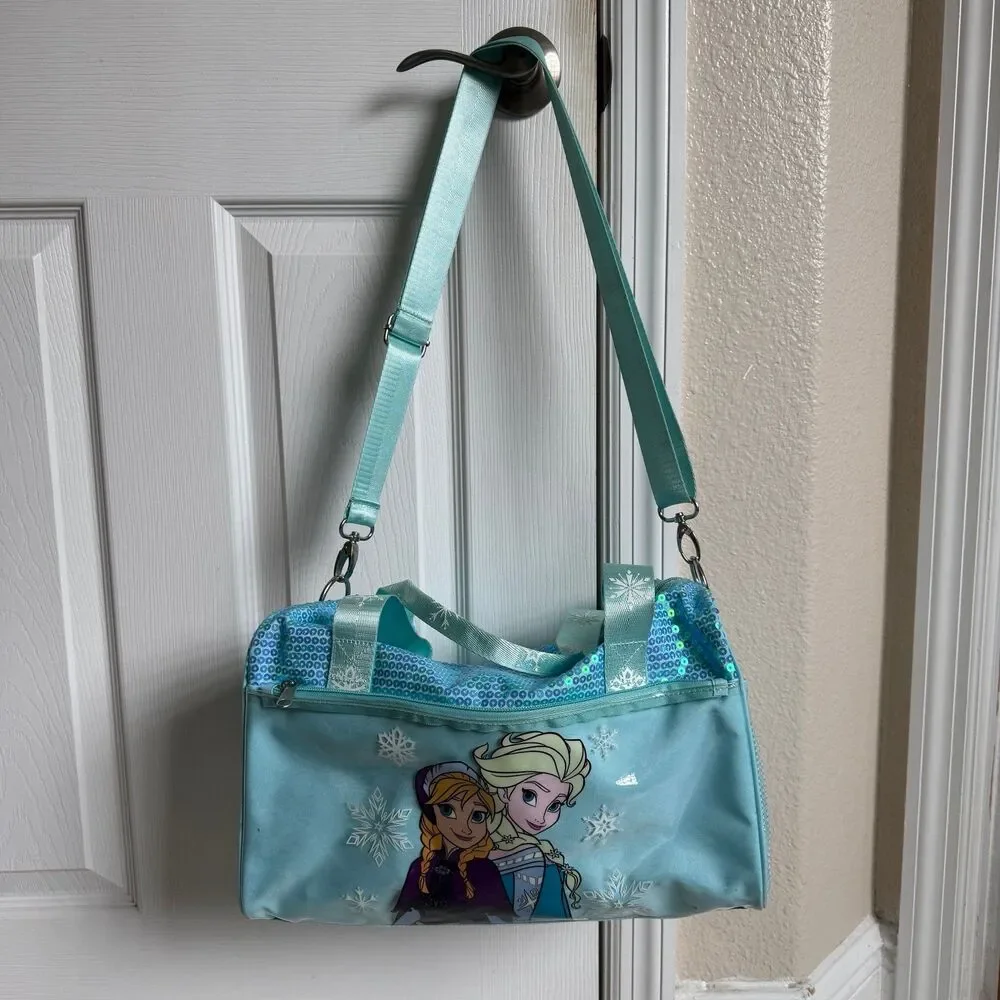 Disney Frozen Anna Elsa Blue Kids Size Duffle Bag